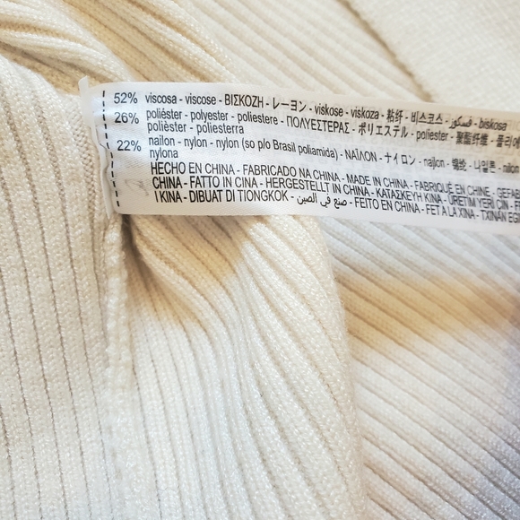 Zara Ribbed Knit Coat M Cream NWT - Picture 10 of 14